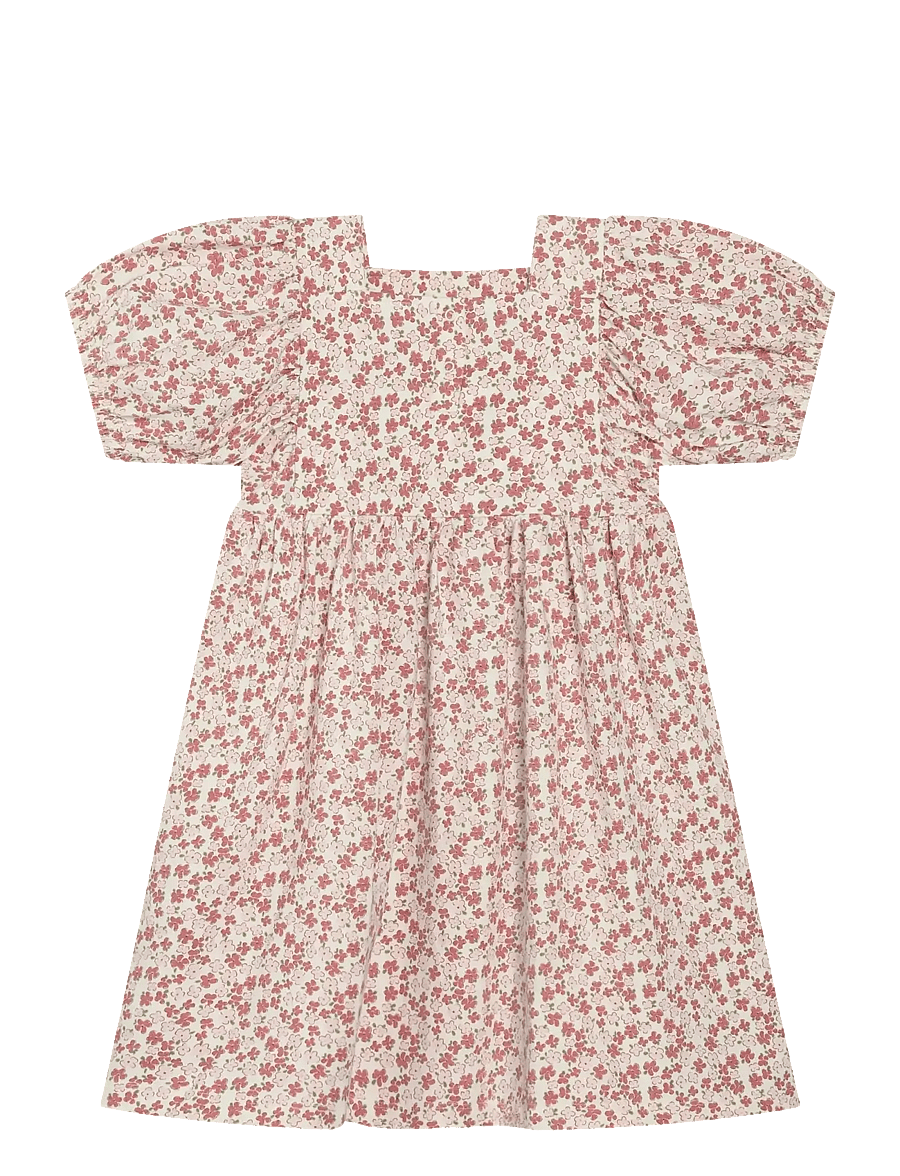 Minymo - Dress SS AOP - short-sleeved casual dresses - vanilla ice - 2