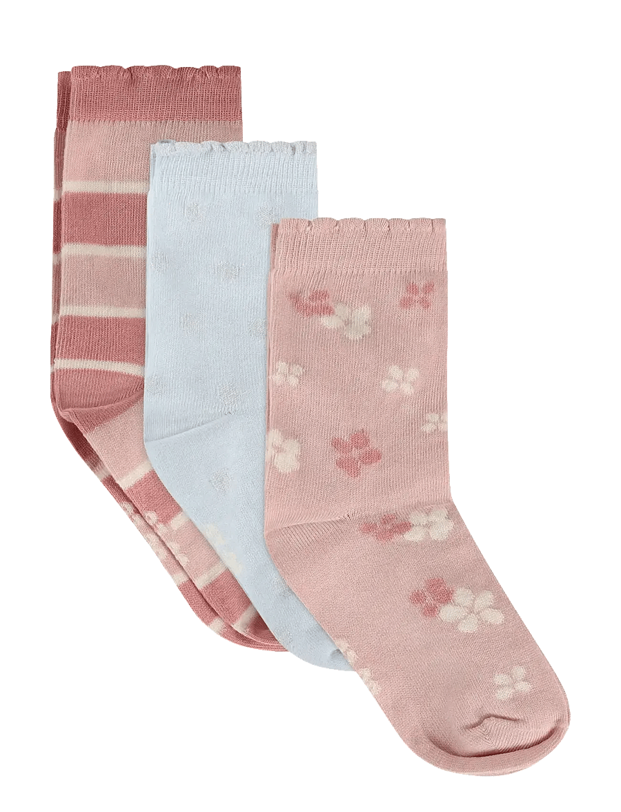 Minymo - 3-Pack Socks - socks - peach blush - 0