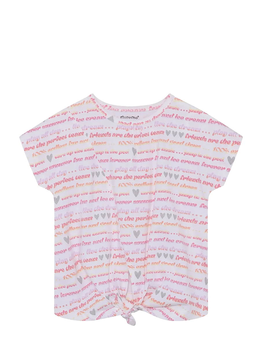 Minymo - T-shirt SS AOP - kurzärmelige - bright white - 0