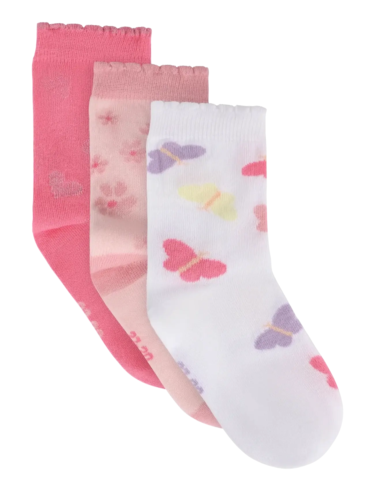 Minymo 3-Pack Socks - 4 for 3 - RAINDROPS ON ROSES / pink/rose
