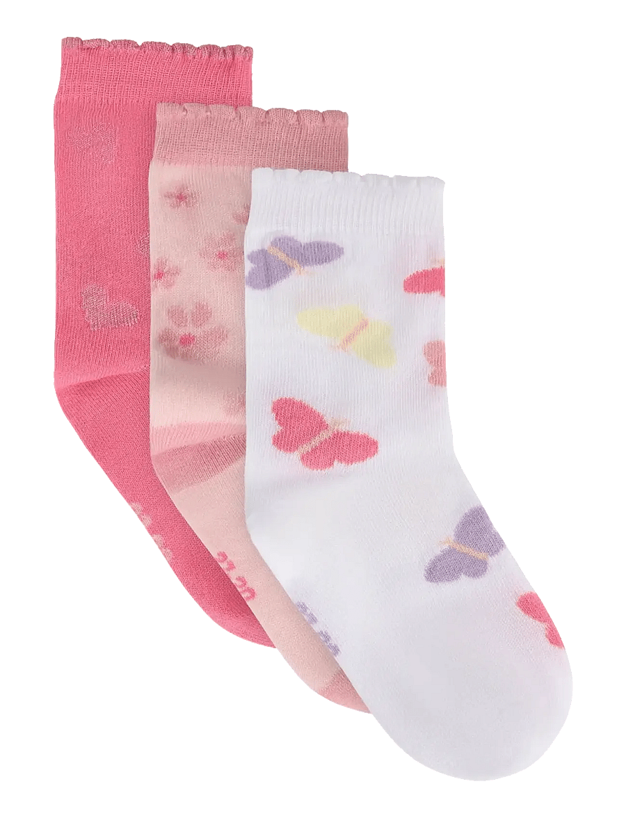 Minymo - 3-Pack Socks - socks - raindrops on roses - 0