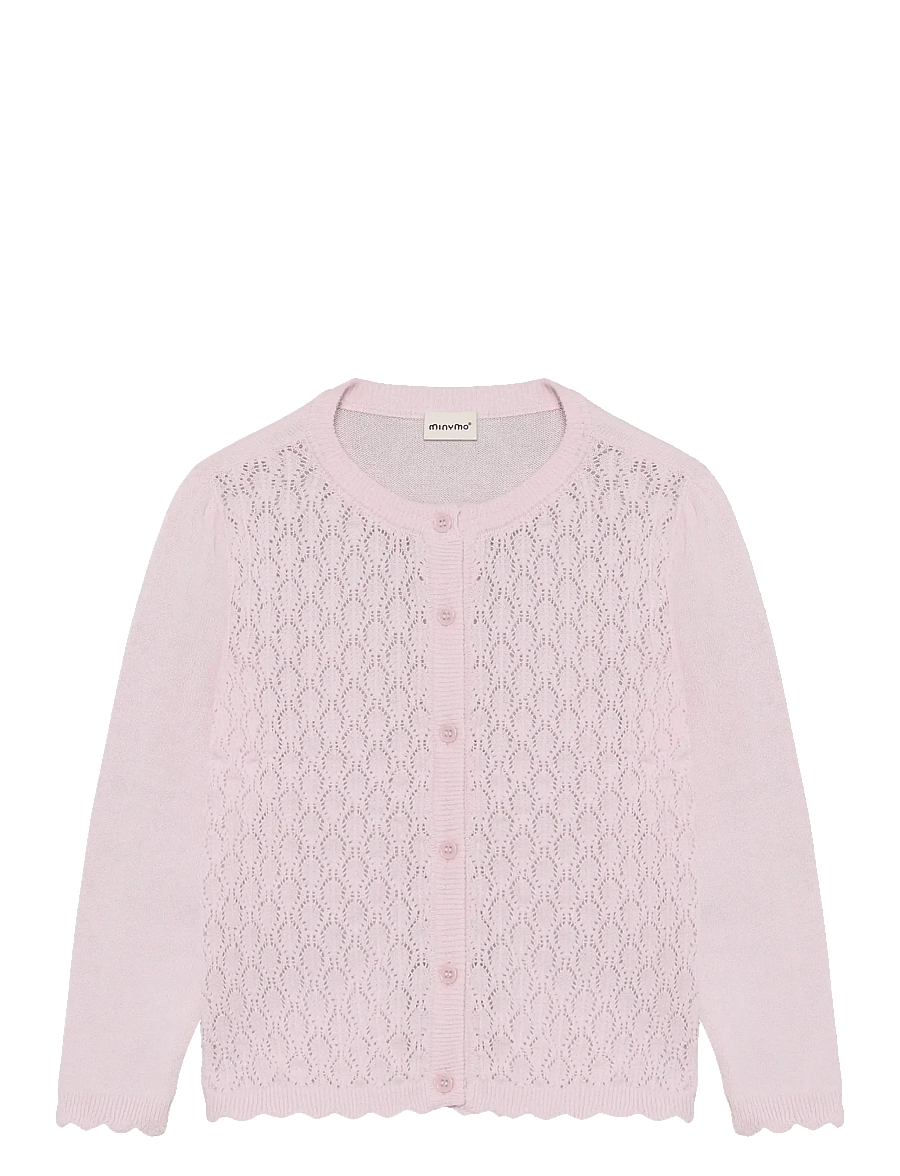Minymo - Cardigan LS Knit - koftor - raindrops on roses - 0