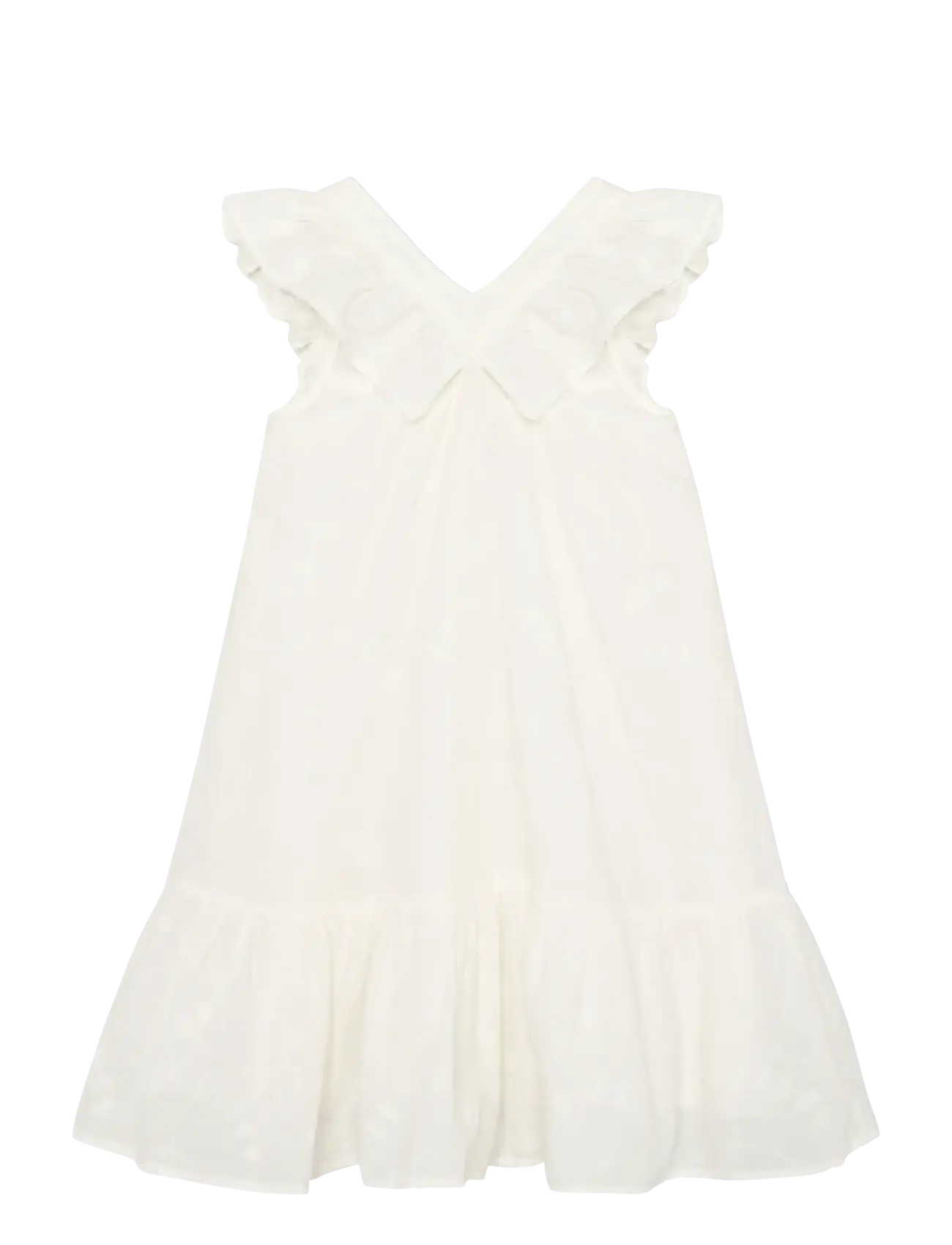 Minymo Dress SS w. Lining - Kids 98-134 - VANILLA ICE / white