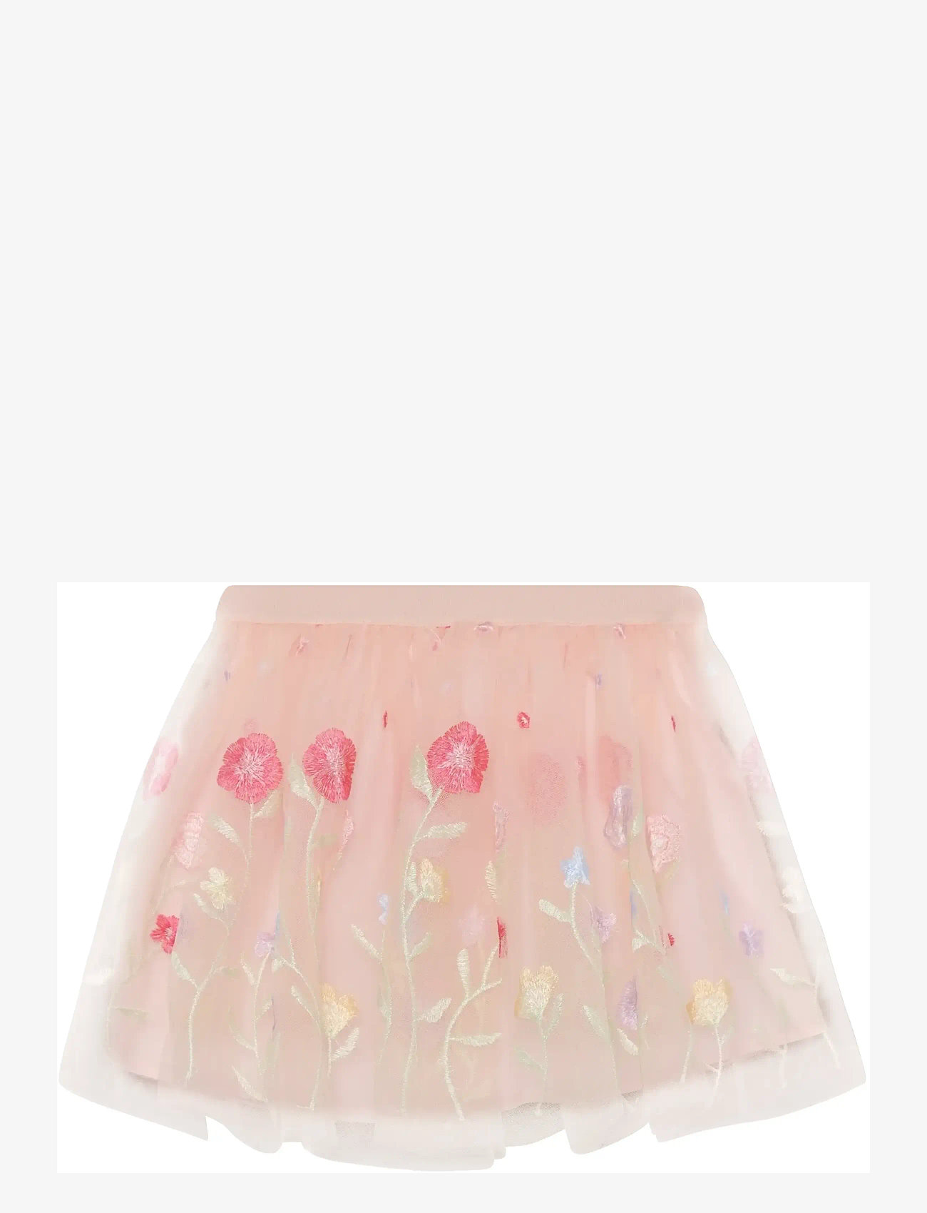 Minymo - Skirt Mesh w. Emb. - tylnederdel - raindrops on roses - 1