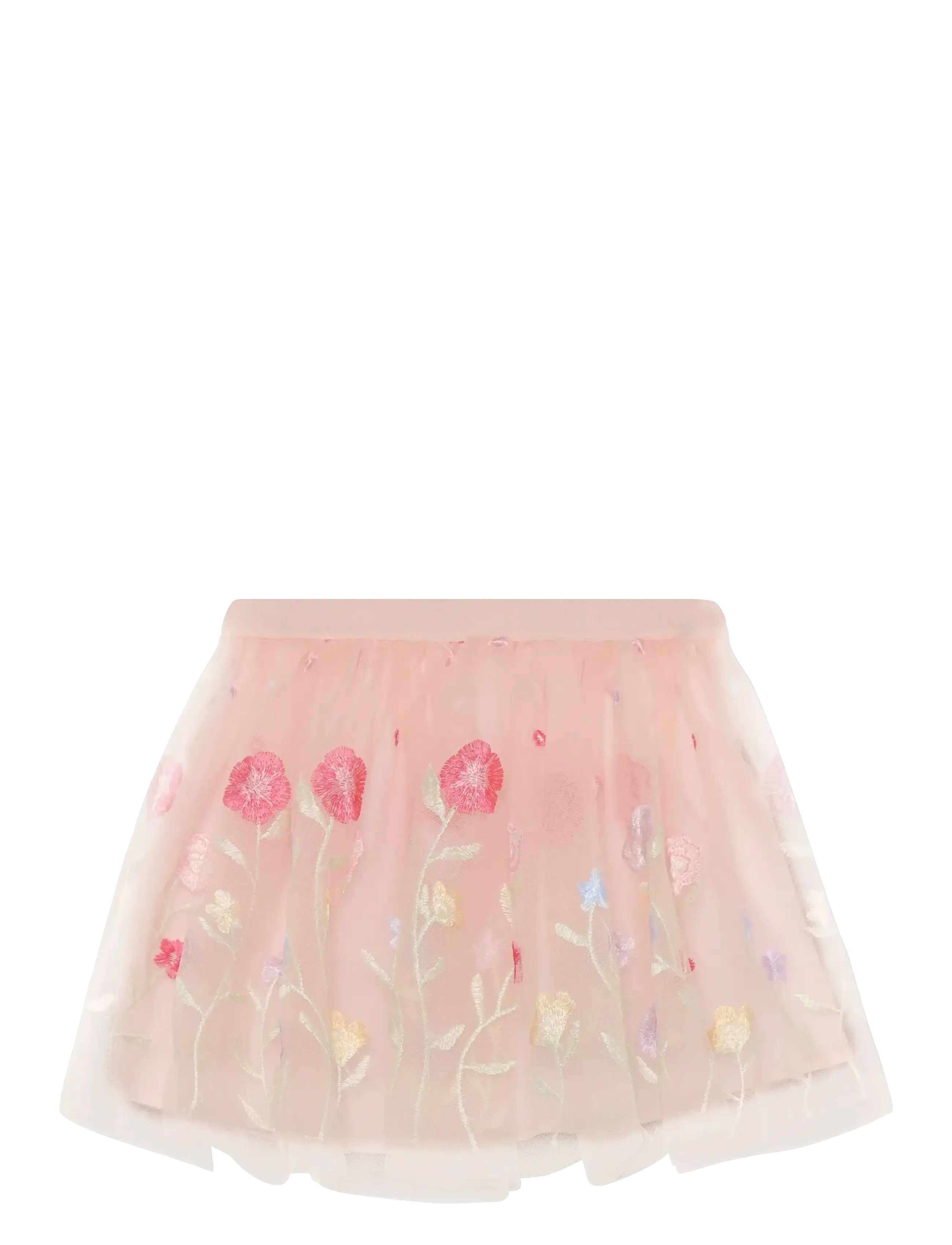 Minymo Skirt Mesh w. Emb. - Kläder - RAINDROPS ON ROSES / pink/rose