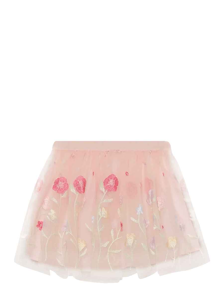 Minymo - Skirt Mesh w. Emb. - tyllkjolar - raindrops on roses - 1