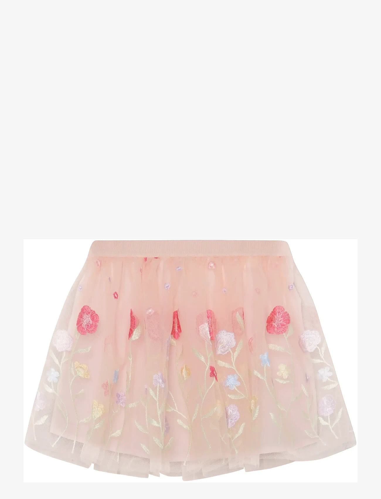 Minymo - Skirt Mesh w. Emb. - tylnederdel - raindrops on roses - 2