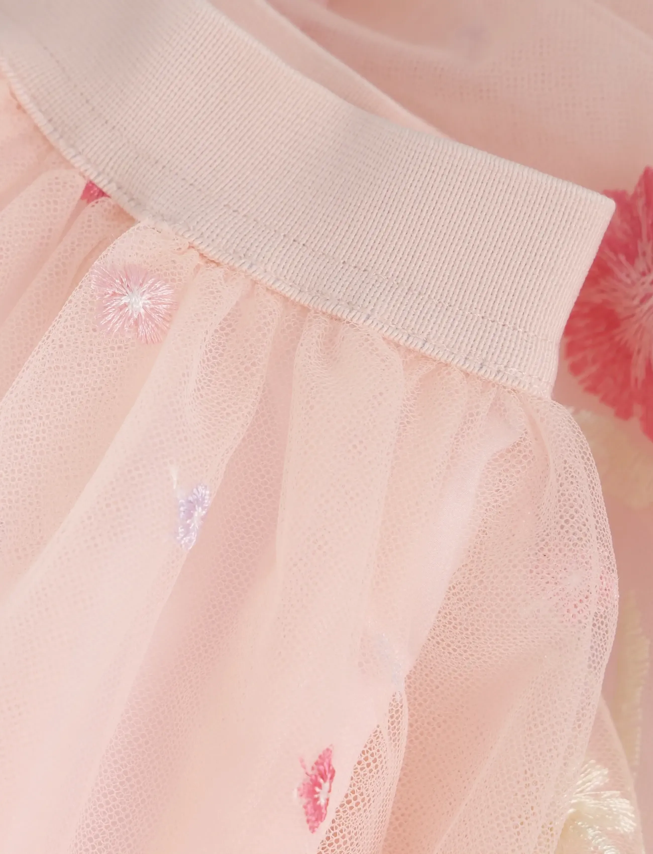 Minymo - Skirt Mesh w. Emb. - tiulio sijonas - raindrops on roses - 3