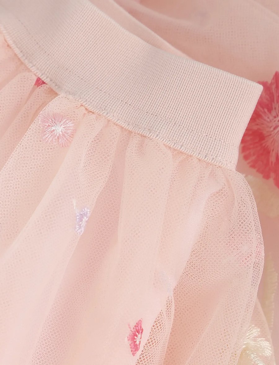 Minymo - Skirt Mesh w. Emb. - tyllkjolar - raindrops on roses - 3