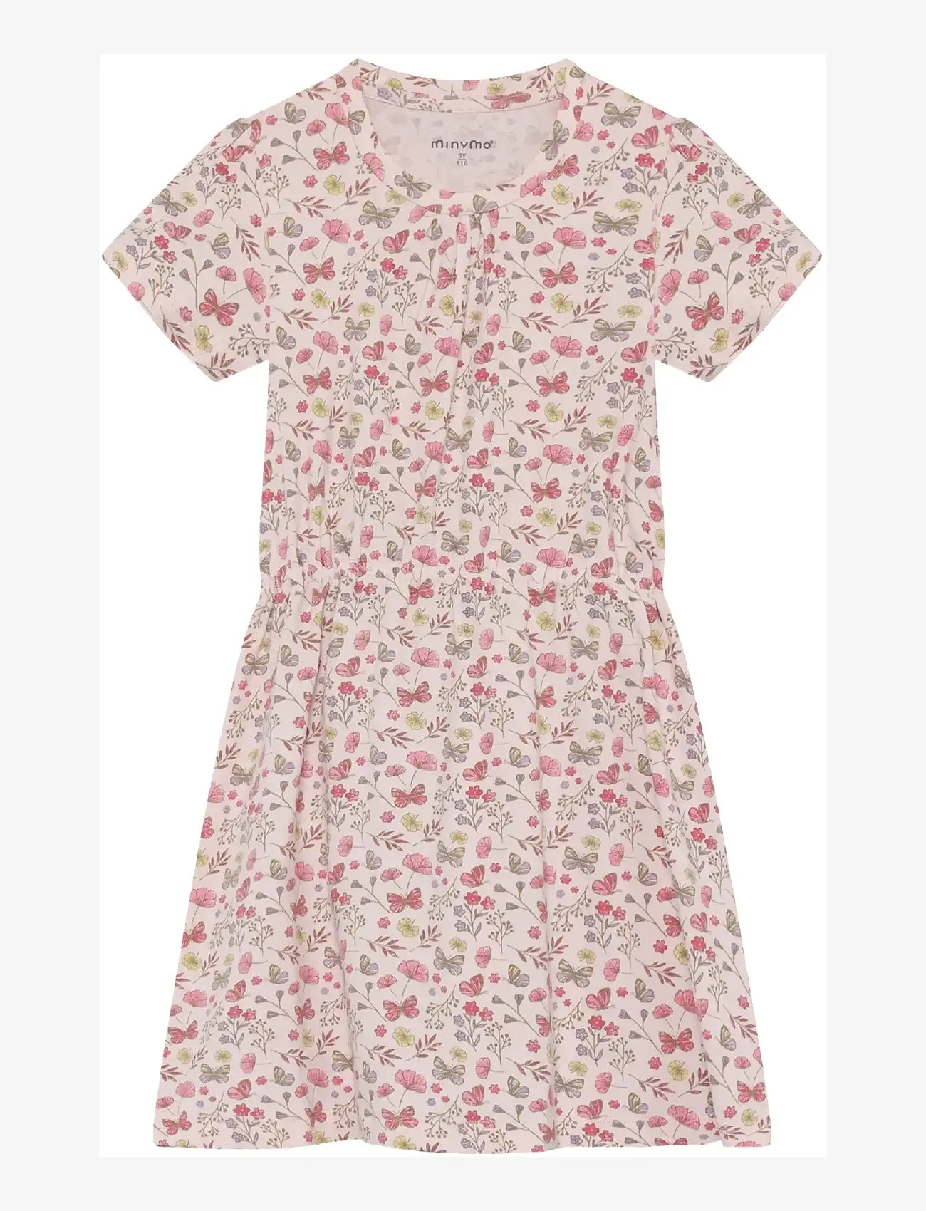 Minymo - Dress SS AOP - kortærmede hverdagskjoler - raindrops on roses - 0