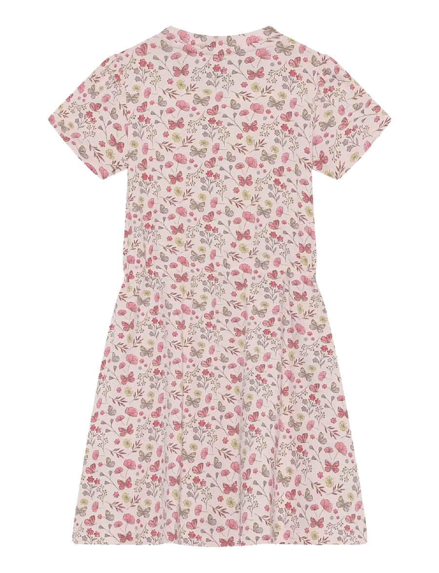 Minymo - Dress SS AOP - short-sleeved casual dresses - raindrops on roses - 1