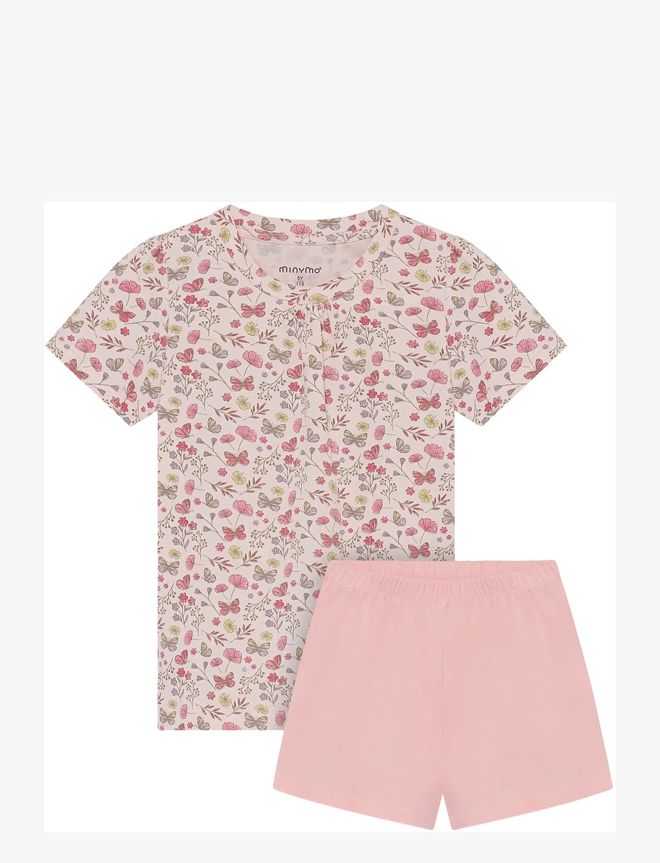 Minymo - T-shirt+Short Set AOP - sett með stuttermabol - raindrops on roses - 0