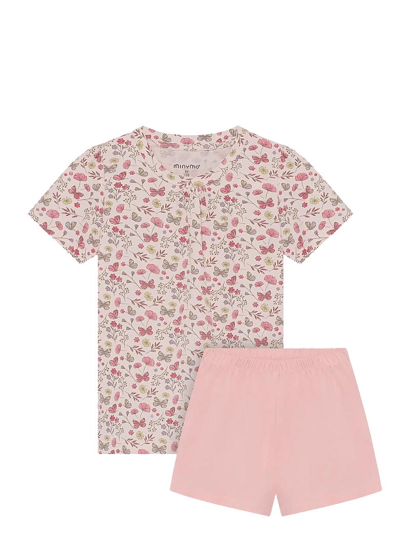 Minymo - T-shirt+Short Set AOP - sett með stuttermabol - raindrops on roses - 0