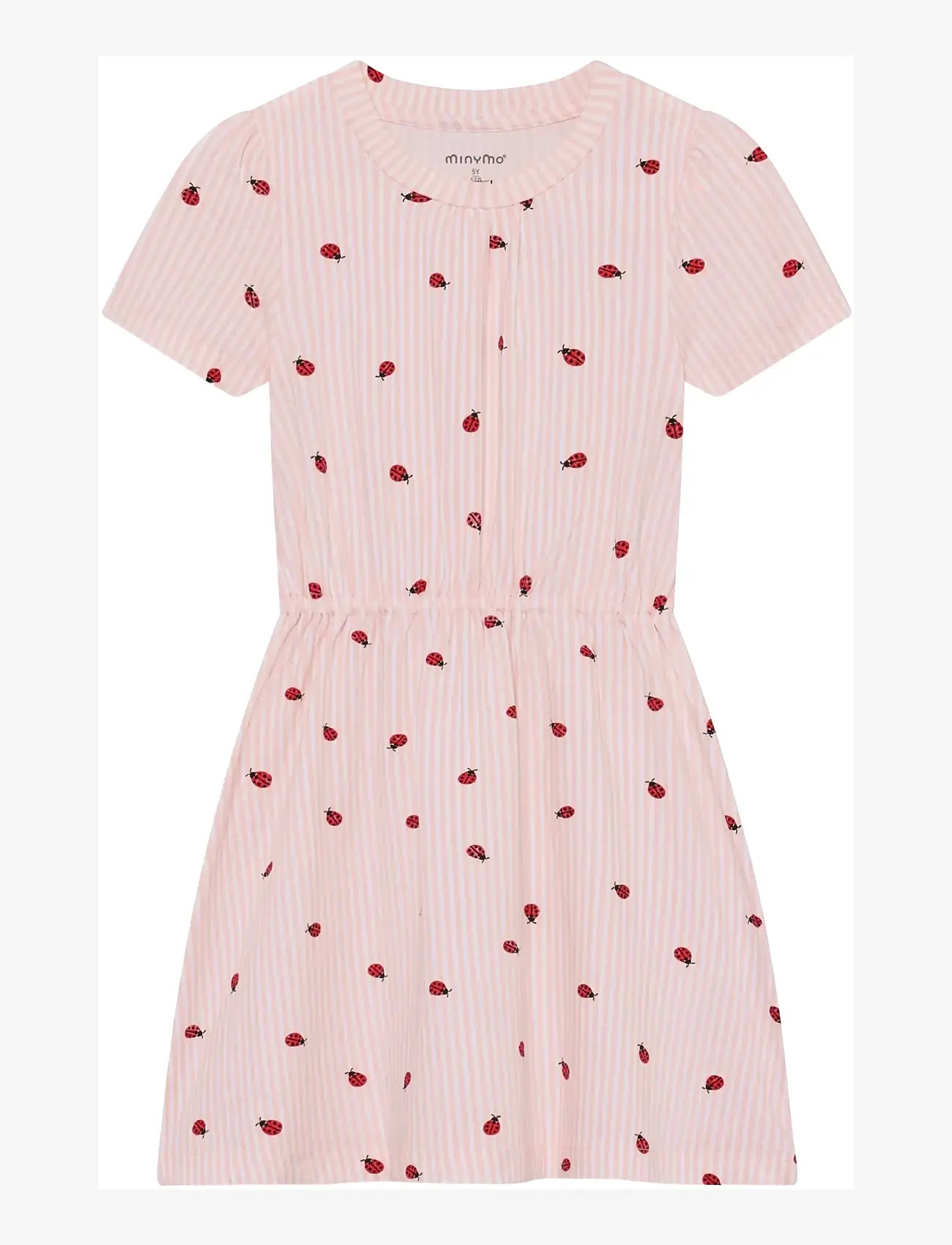 Minymo - Dress SS AOP - kortärmade vardagsklänningar - peach blush - 0