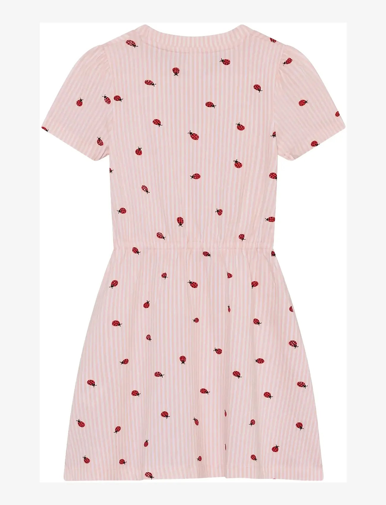Minymo - Dress SS AOP - kortärmade vardagsklänningar - peach blush - 1