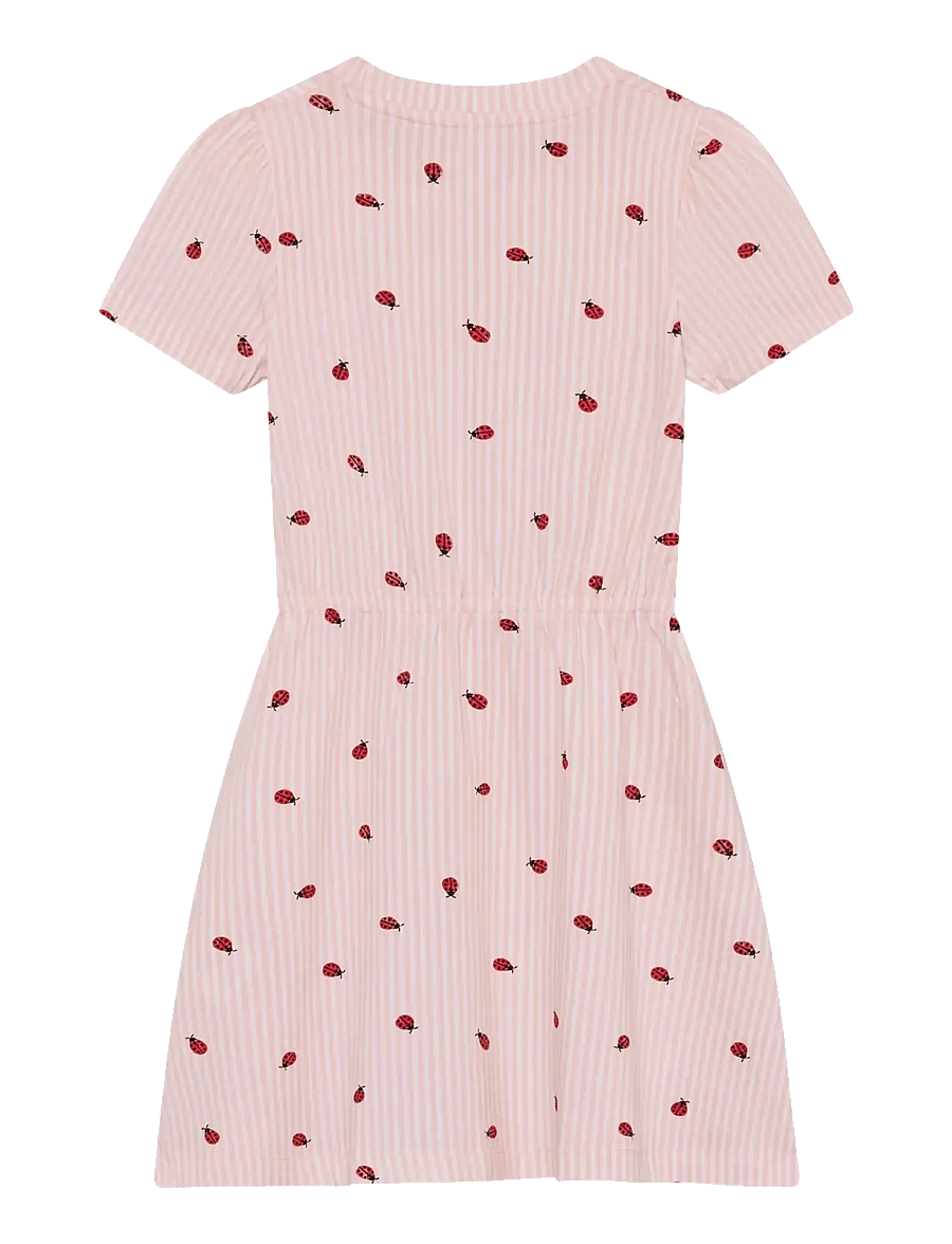 Minymo - Dress SS AOP - short-sleeved casual dresses - peach blush - 1