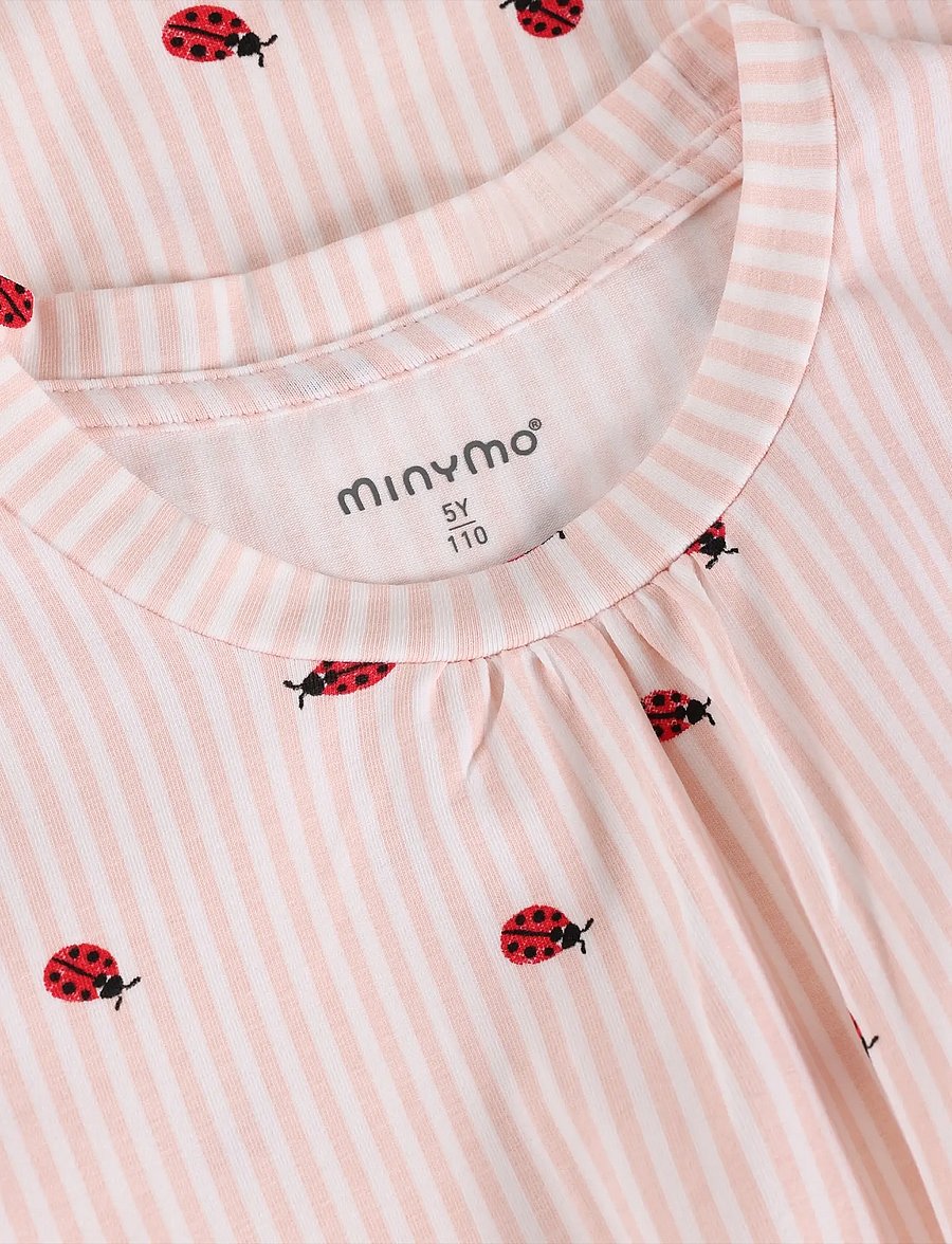 Minymo - Dress SS AOP - short-sleeved casual dresses - peach blush - 2