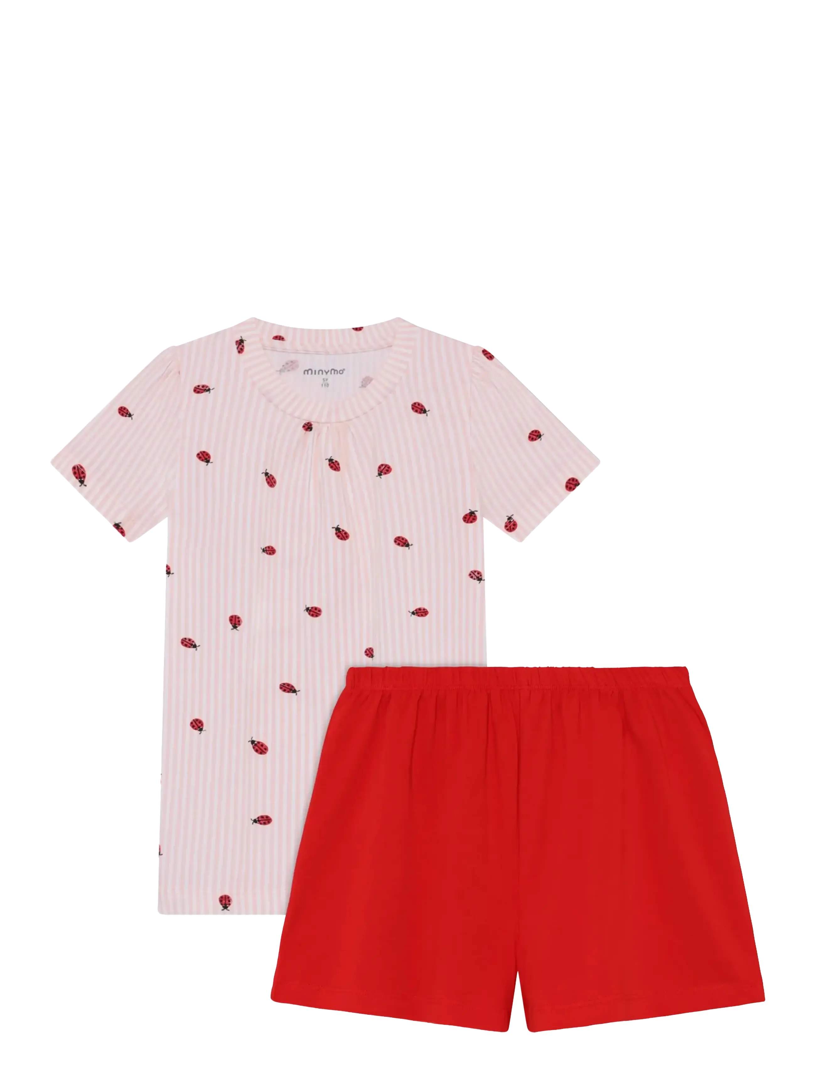 Minymo T-Shirt+Short Set Aop, 122, Pink, Sæt > Sæt Med Kortærmet T-Shirt, Børn