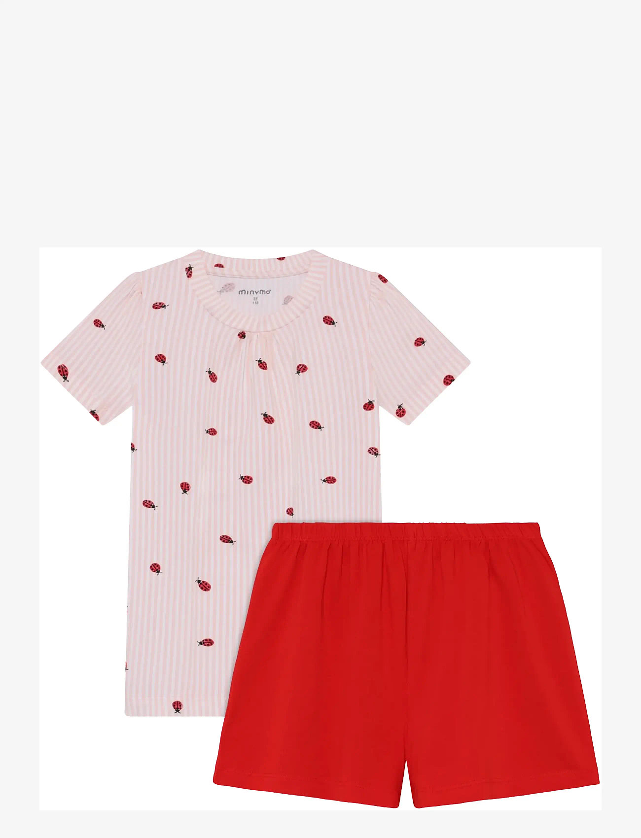 Minymo - T-shirt+Short Set AOP - sæt med kortærmet t-shirt - peach blush - 0
