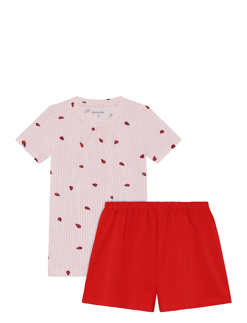 Minymo - T-shirt+Short Set AOP - sæt med kortærmet t-shirt - peach blush - 0