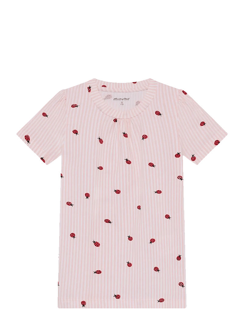Minymo - T-shirt+Short Set AOP - sæt med kortærmet t-shirt - peach blush - 2