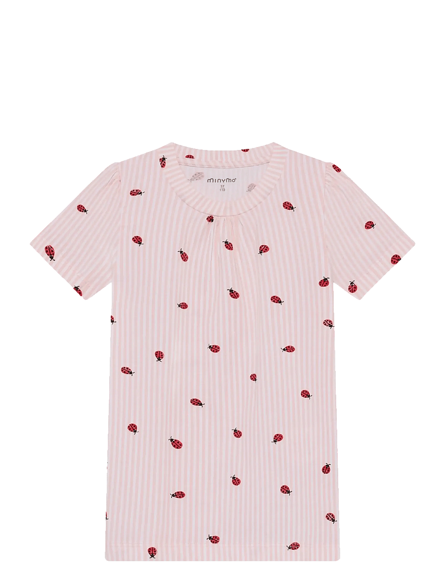 Minymo - T-shirt+Short Set AOP - sets met t-shirt met korte mouw - peach blush - 2