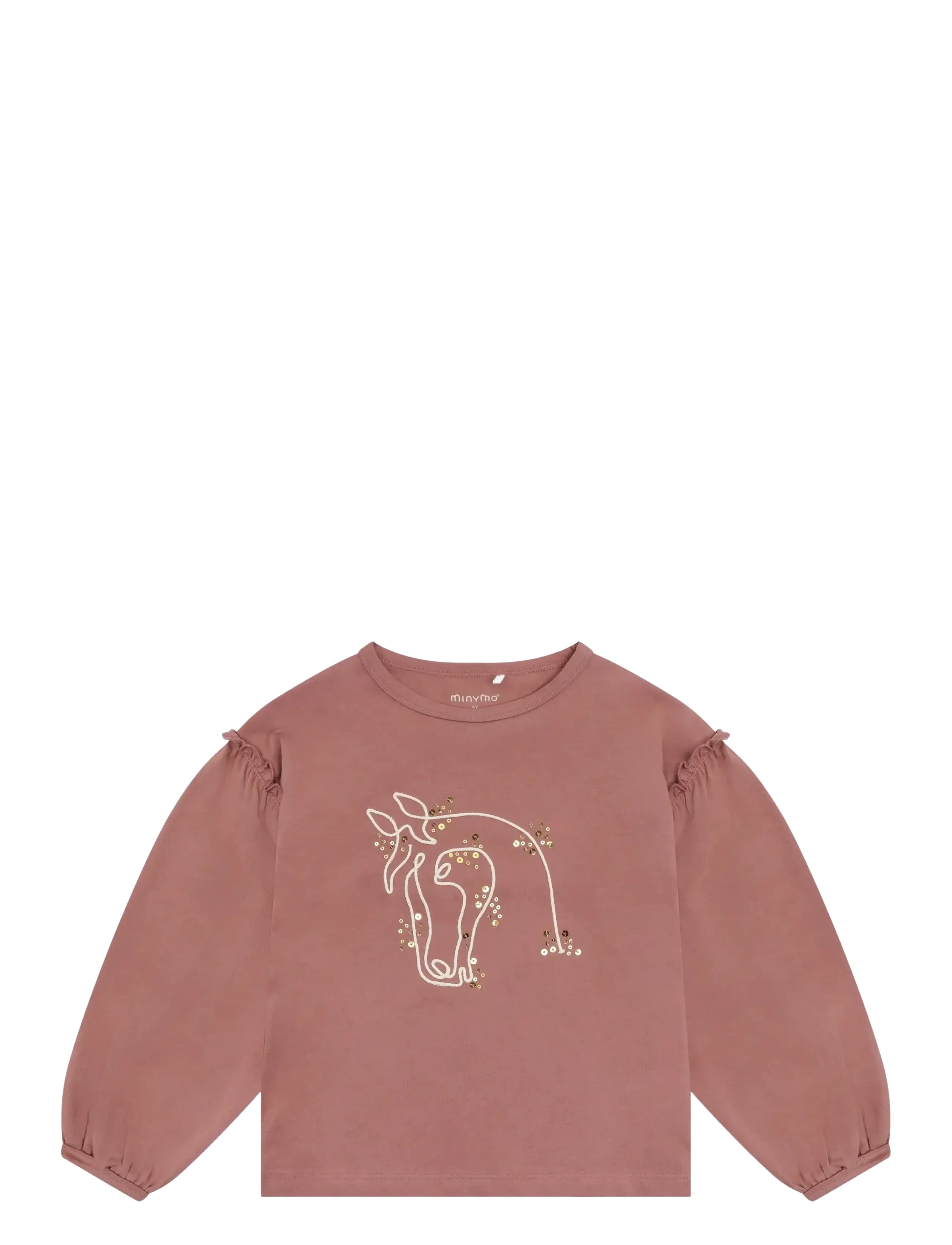 Minymo T-shirt LS - Minymo - BURLWOOD / pink/rose