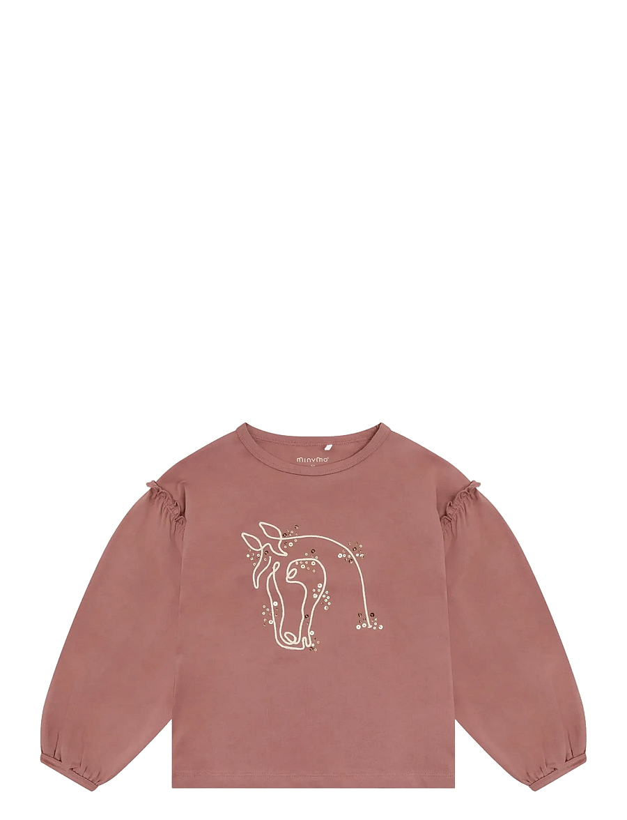 Minymo - T-shirt LS - långärmade t-shirts - burlwood - 1
