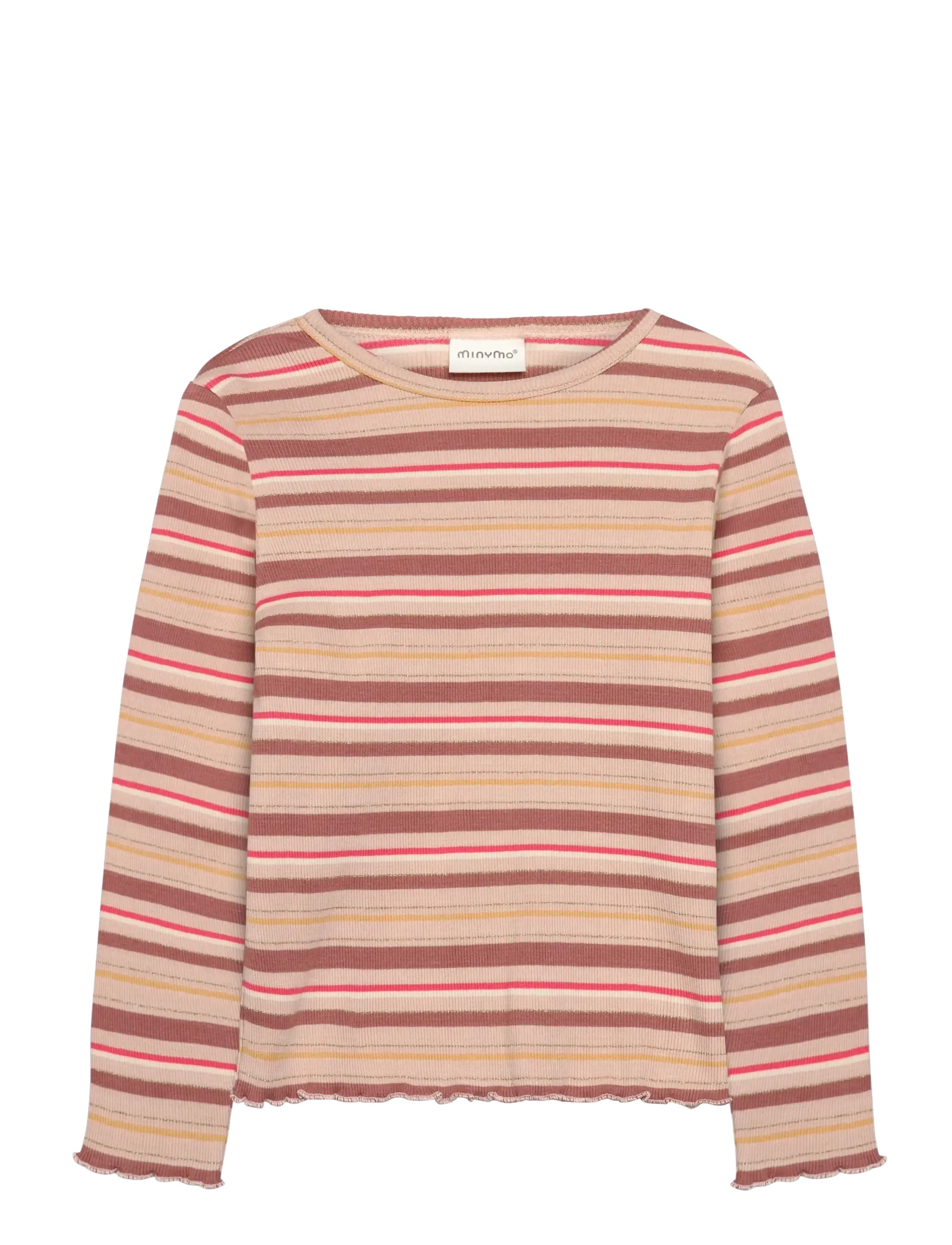 Minymo T-shirt LS Y/D Rib - Minymo - CAMEO ROSE / pink/rose