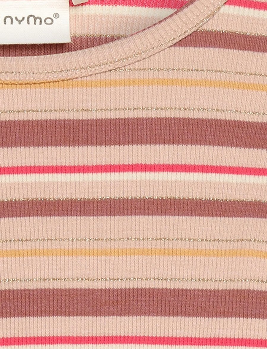 Minymo - T-shirt LS Y/D Rib - långärmade t-shirts - cameo rose - 4