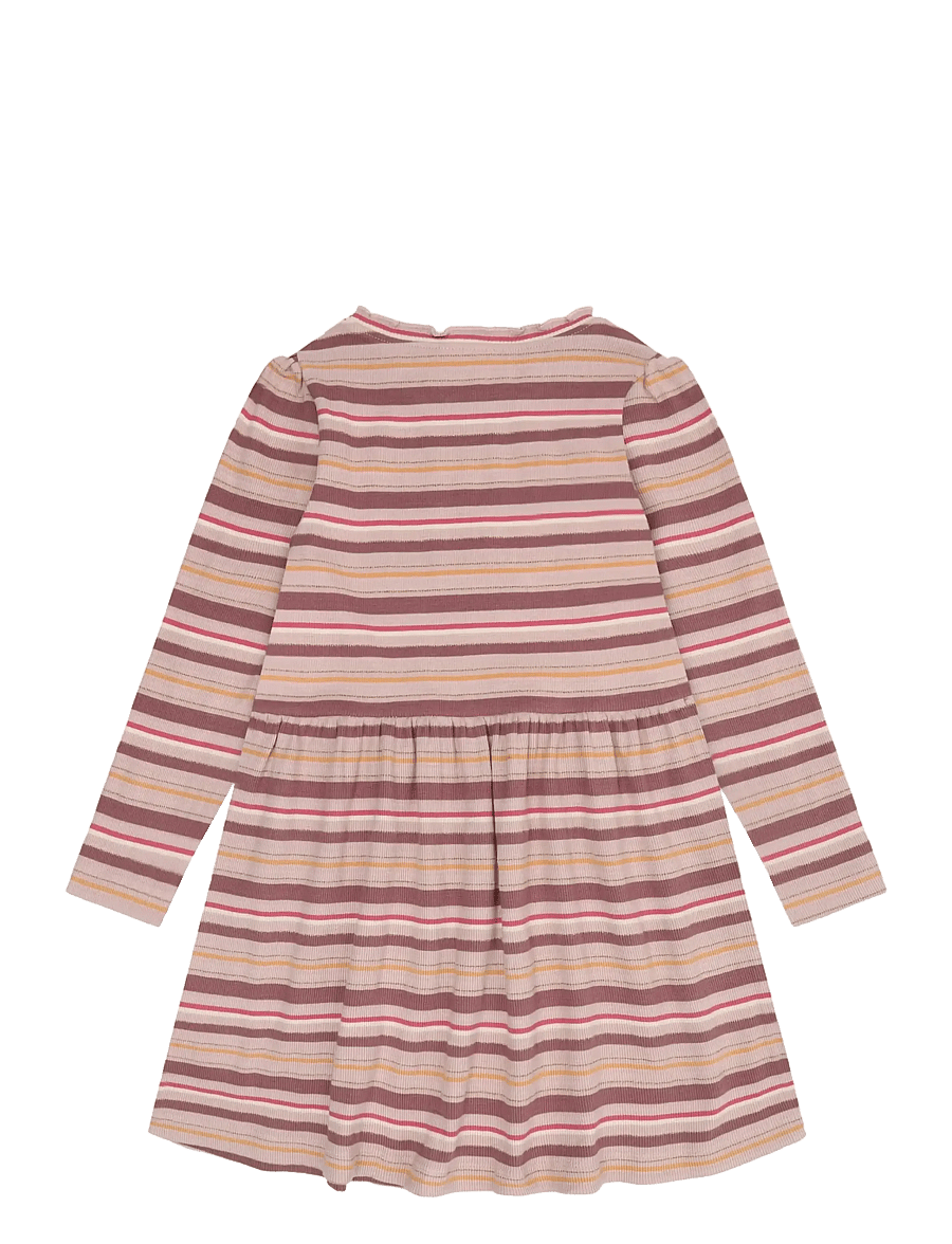 Minymo - Dress LS Y/D Rib - pikkade varrukatega beebikleidid - cameo rose - 1