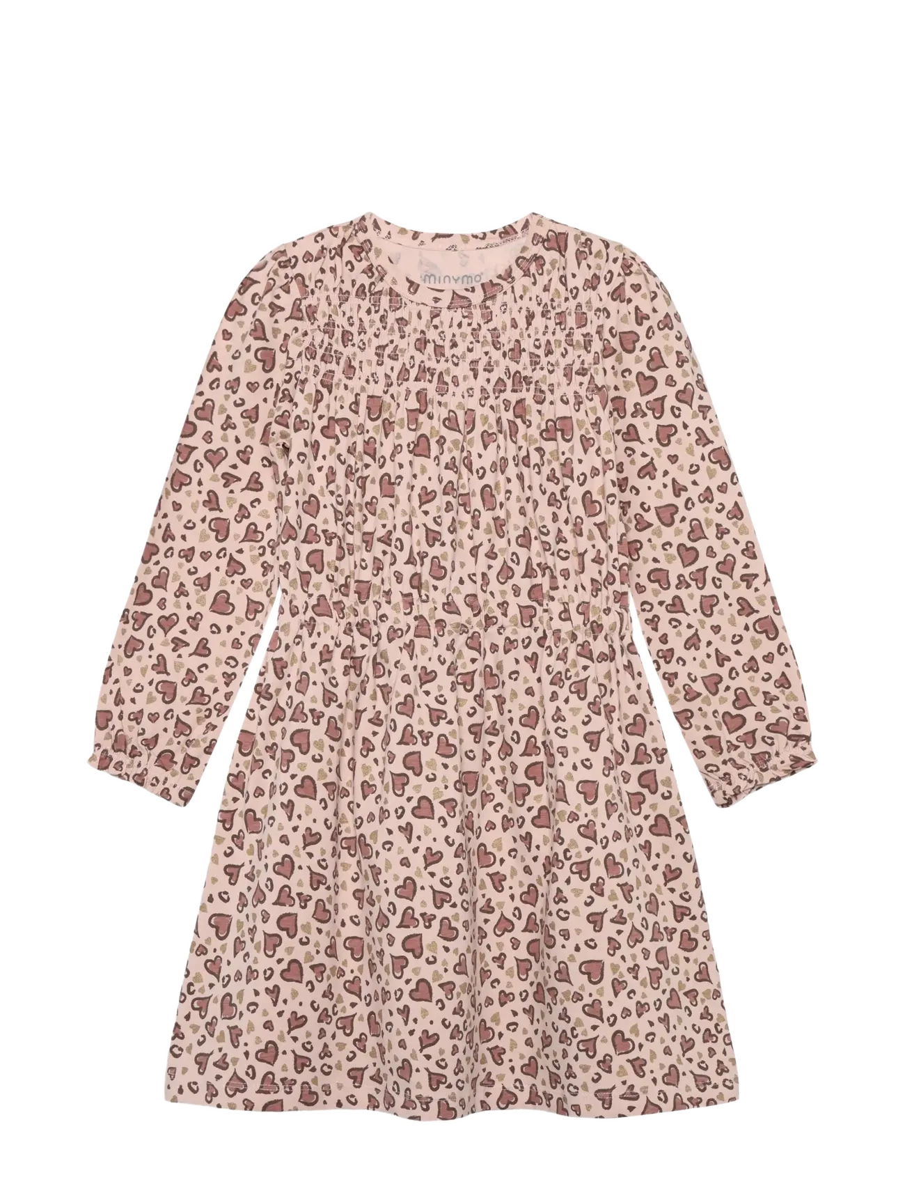 Minymo Dress LS AOP - Pikkade varrukatega vabaaja kleidid - CAMEO ROSE / pink/rose