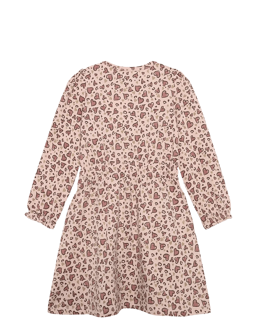 Minymo - Dress LS AOP - langärmelige freizeitkleider - cameo rose - 1