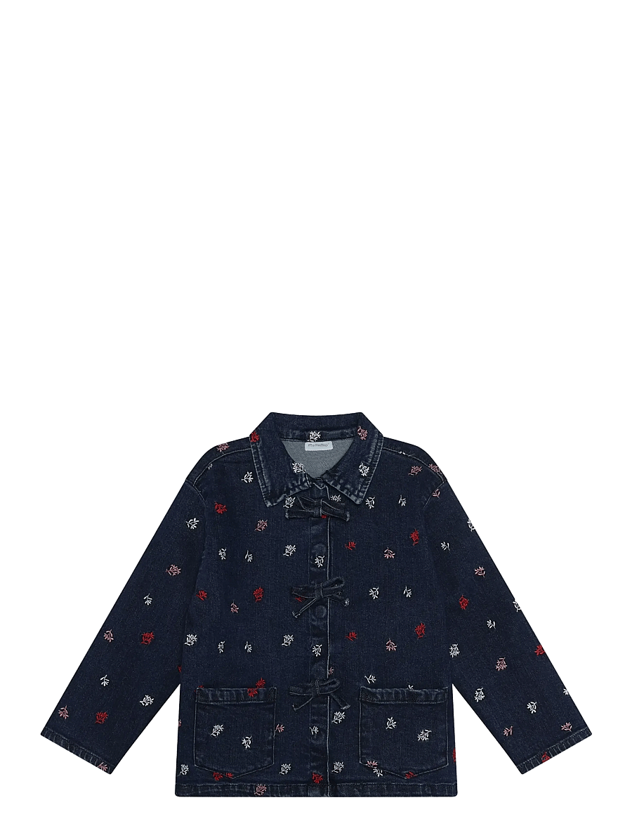 Minymo - Jacket Denim w. Emb. - denimjakker - faded denim - 1