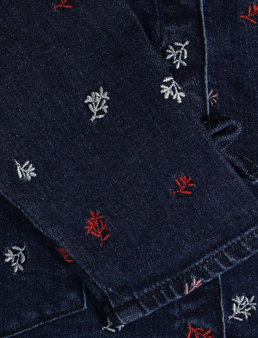 Minymo - Jacket Denim w. Emb. - denimjakker - faded denim - 4