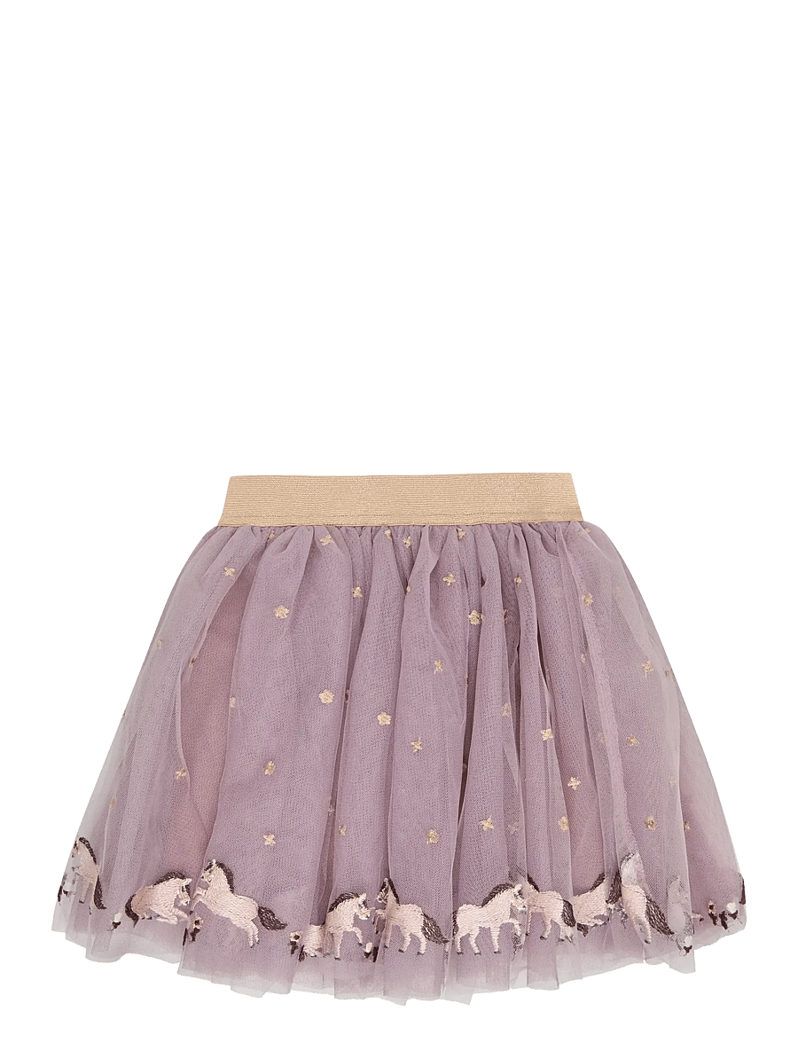 Minymo - Skirt Mesh w. Emb. - tüll-rock - fawn - 1