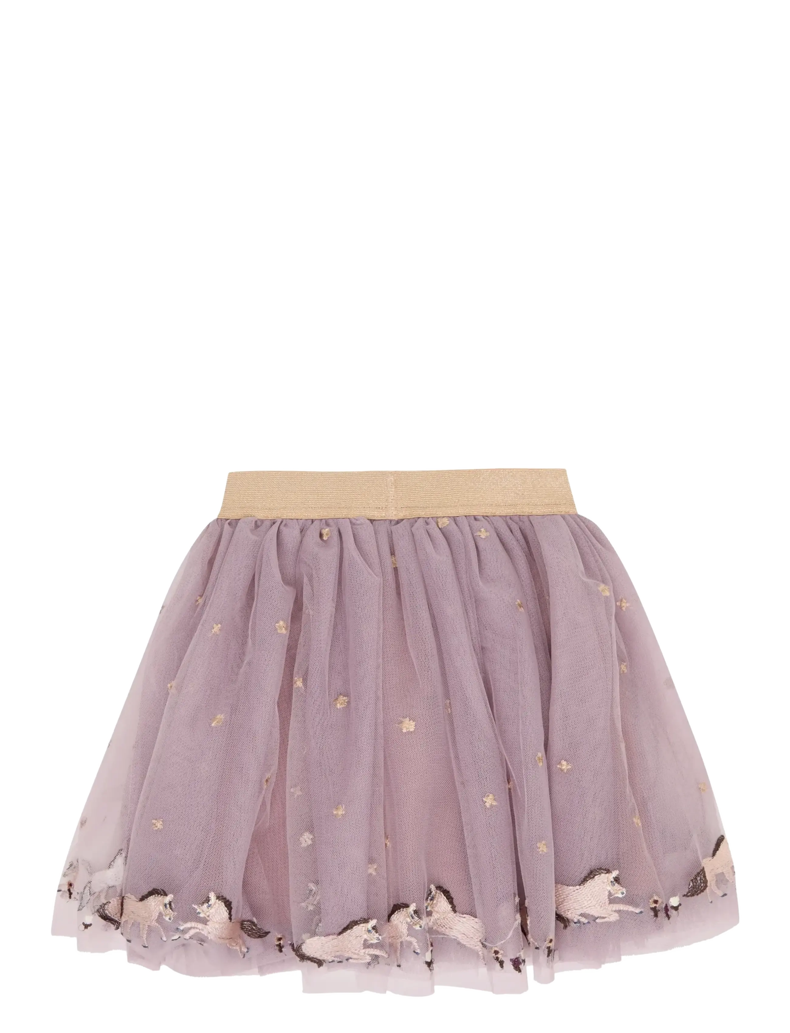 Minymo - Skirt Mesh w. Emb. - tylnederdel - fawn - 2