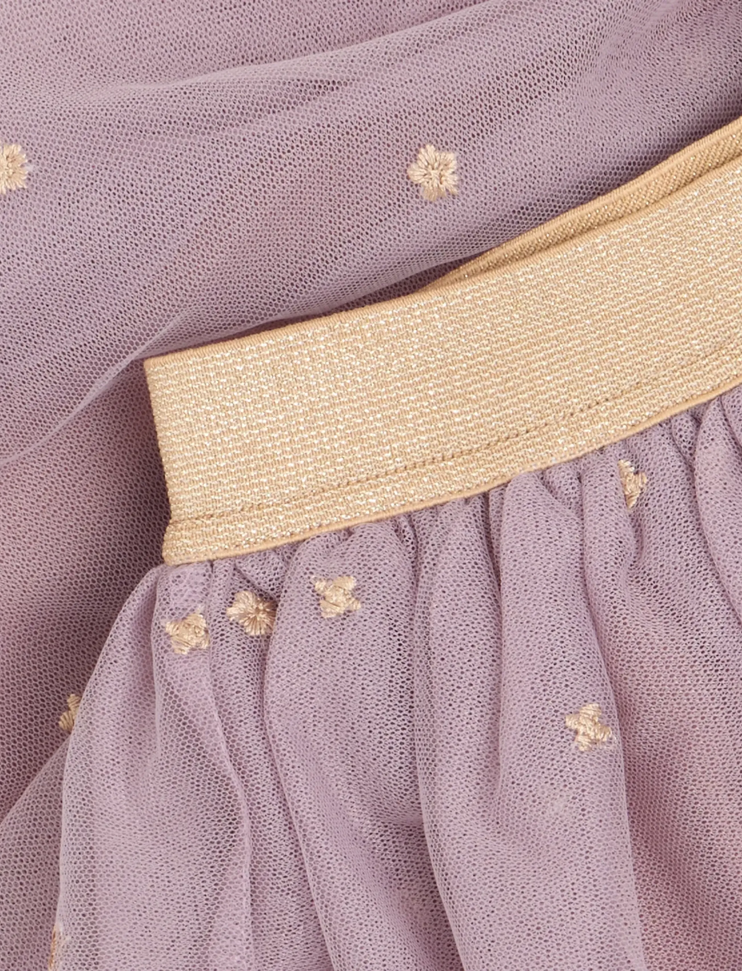 Minymo - Skirt Mesh w. Emb. - tylnederdel - fawn - 3