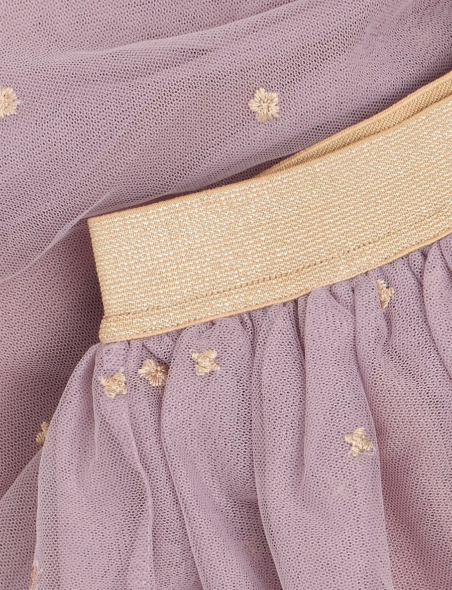 Minymo - Skirt Mesh w. Emb. - tüll-rock - fawn - 3