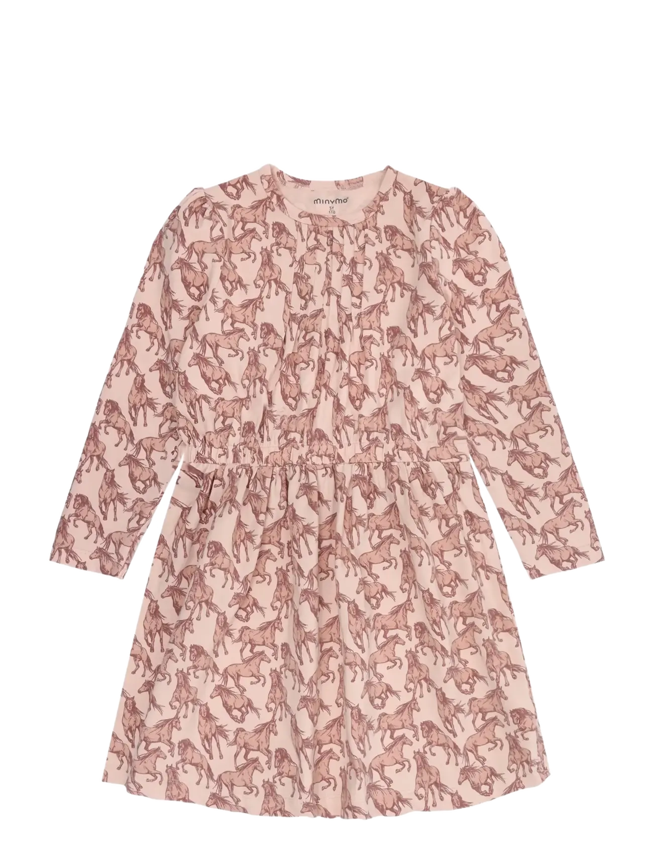 Minymo Dress LS AOP - Klänningar - CAMEO ROSE / pink/rose