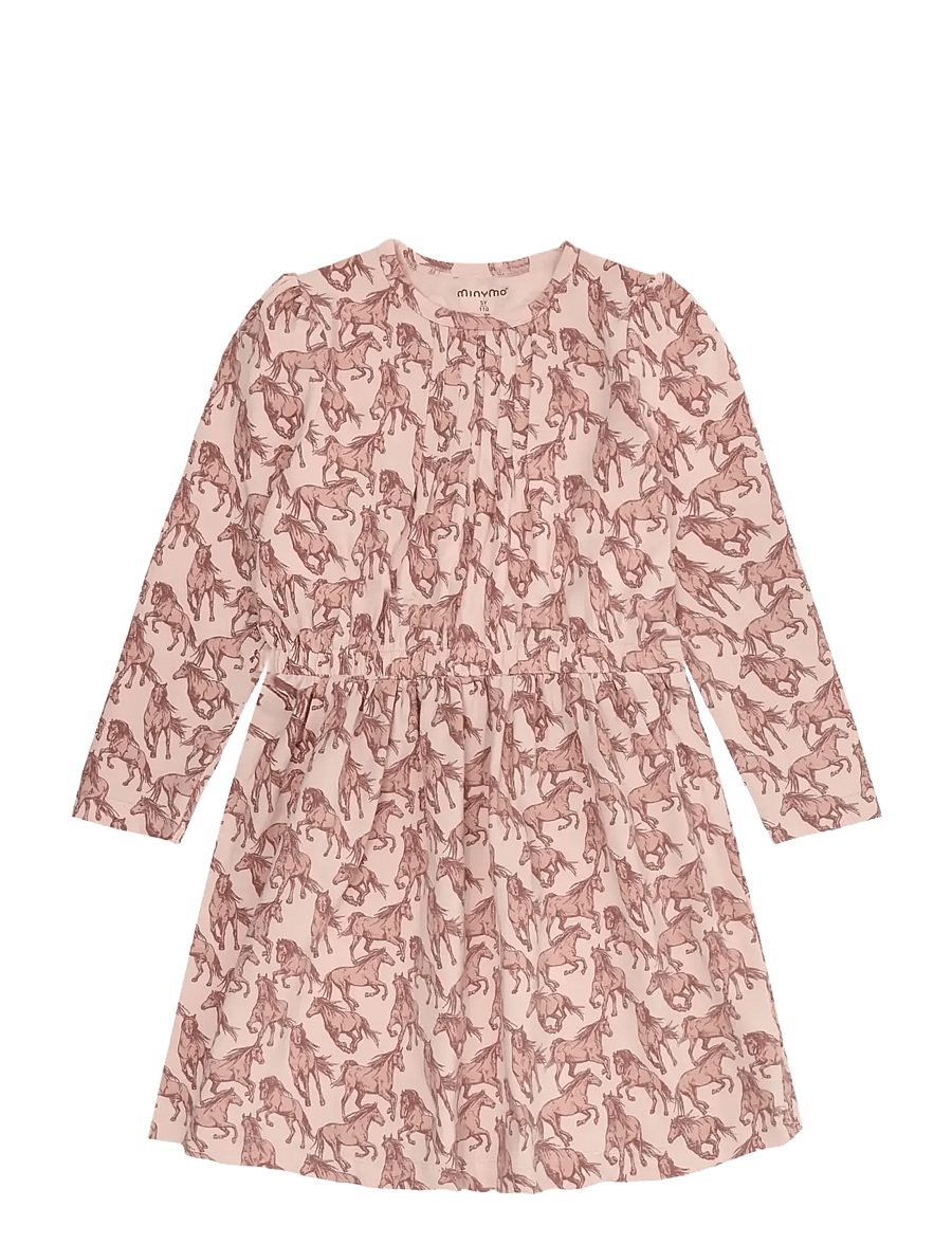 Minymo - Dress LS AOP - cameo rose - 0