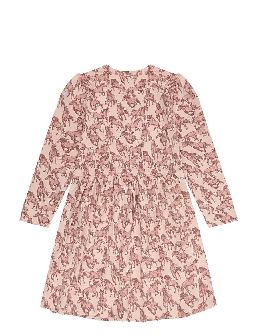 Minymo - Dress LS AOP - cameo rose - 1