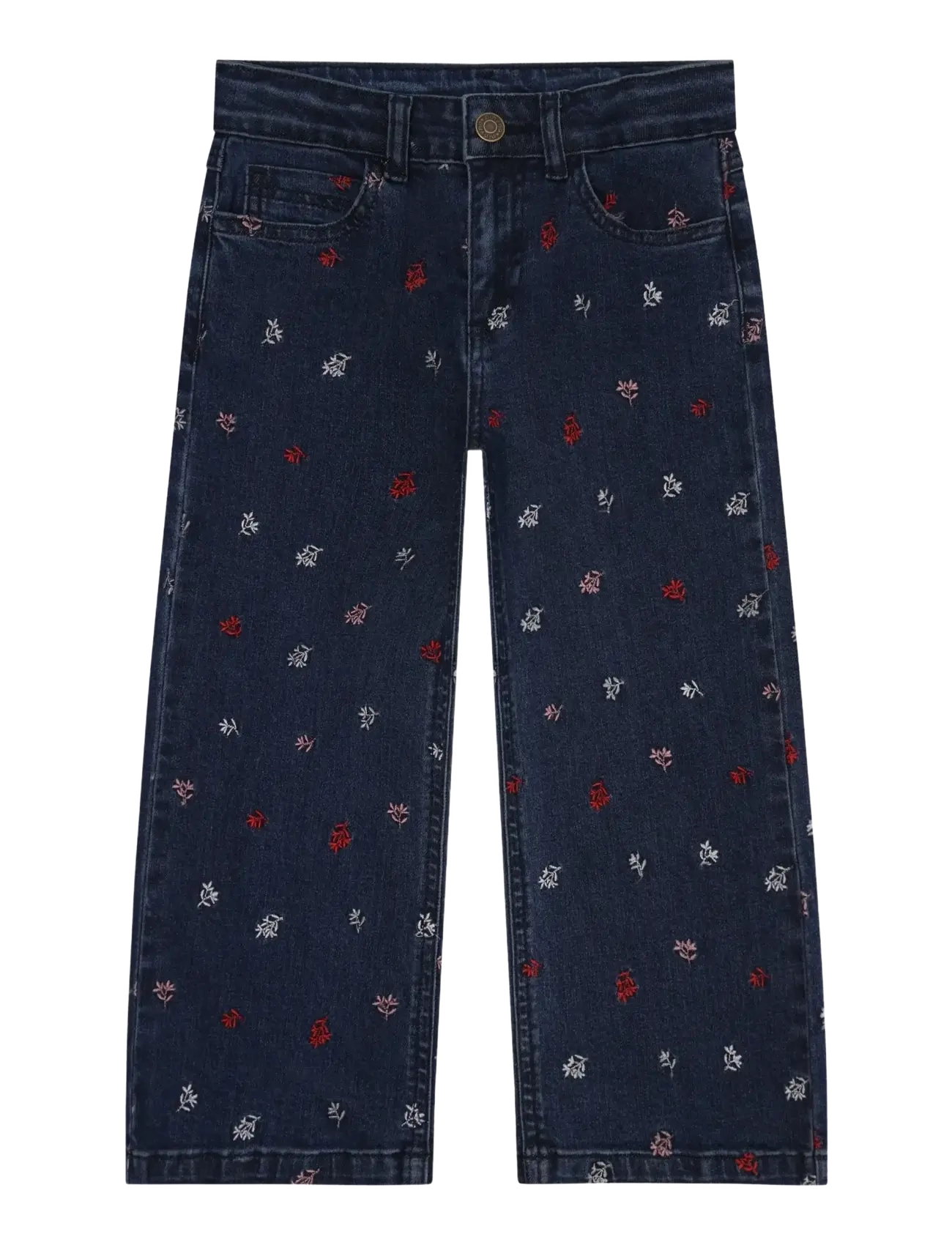 Minymo - Pants Denim w. Emb. - hosen mit weitem bein - faded denim - 1