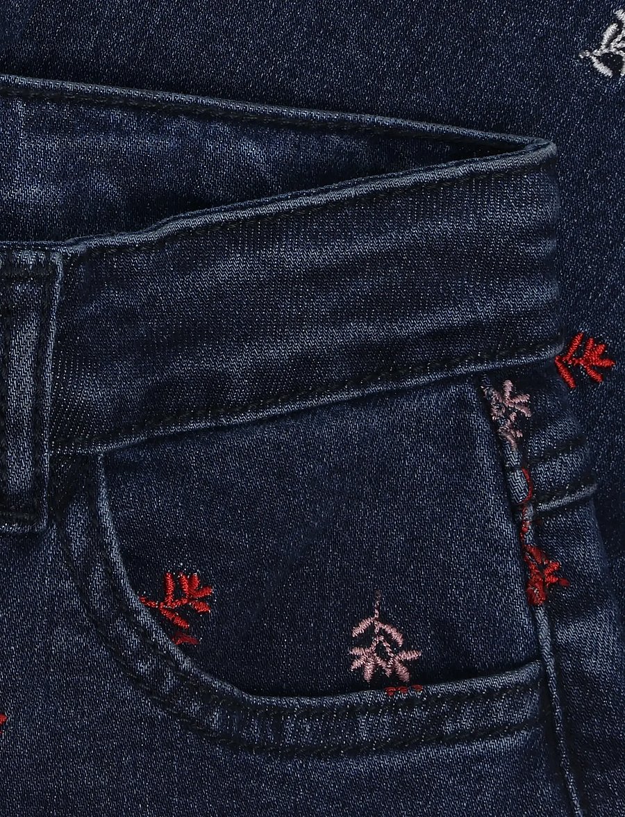 Minymo - Pants Denim w. Emb. - hosen mit weitem bein - faded denim - 3