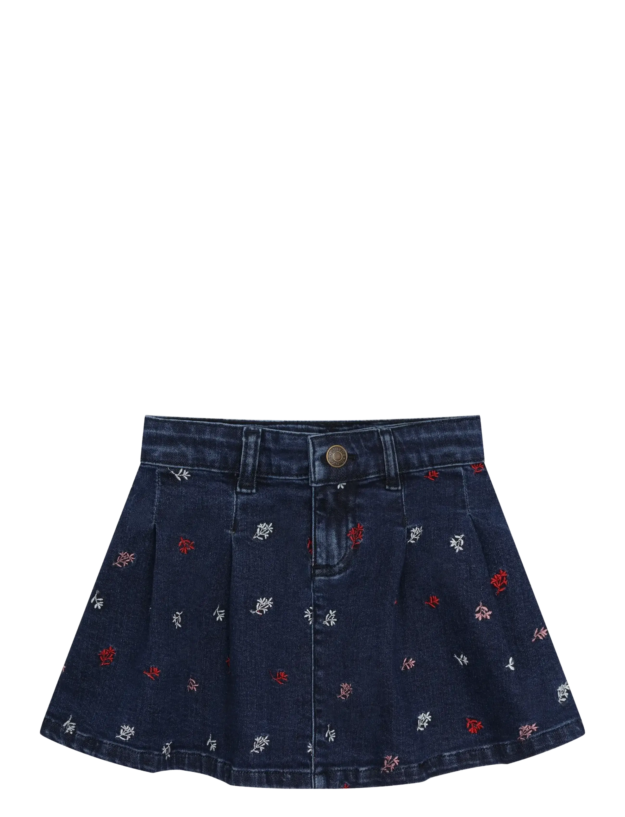 Minymo Skirt Denim w. Emb. - Minymo - FADED DENIM / navy