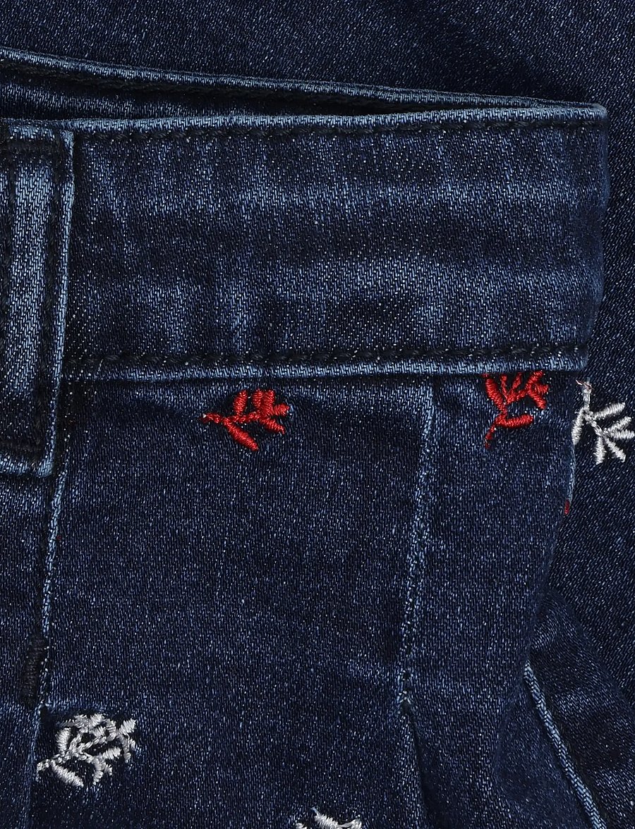 Minymo - Skirt Denim w. Emb. - Īsi svārki - faded denim - 3