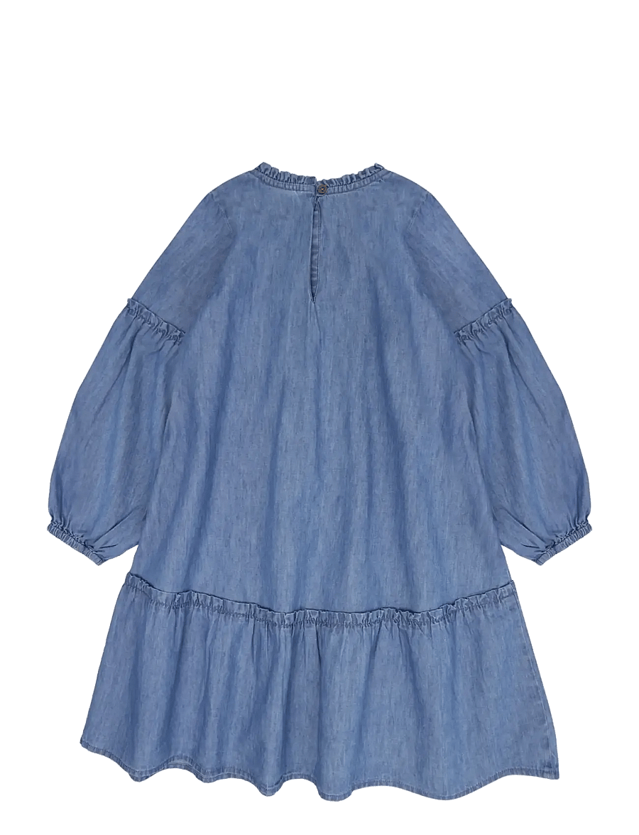 Minymo - Dress LS Chambray - pikkade varrukatega vabaajakleidid - faded denim - 2