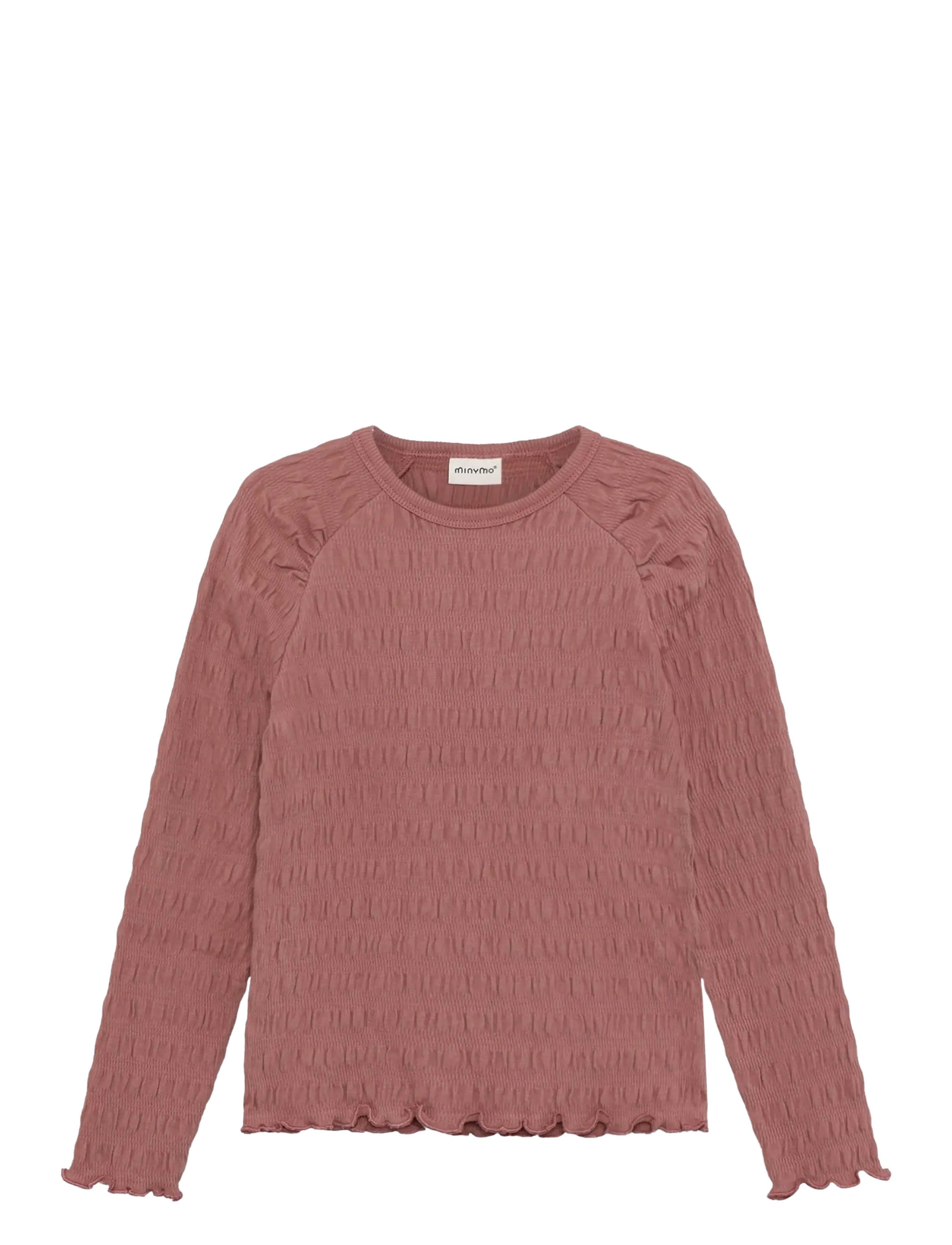 Minymo T-shirt LS - Minymo - BURLWOOD / pink/rose