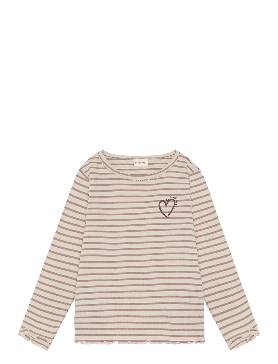 Minymo - T-Shirt LS Y/D Rib - langärmelig - fawn - 1