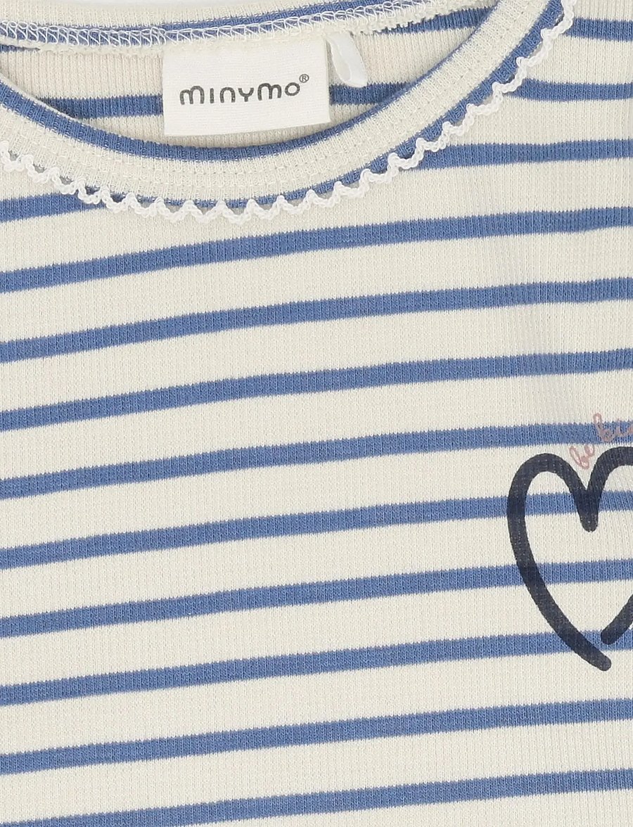 Minymo - T-Shirt LS Y/D Rib - langärmelig - moonlight blue - 2